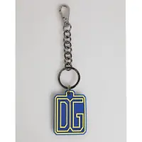 Dolce&Gabbana Blå Gul DG Gummilogotyp Silver Män Nyckelring Nyckelring