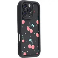 Mtp Products iPhone 16 Pro Max Snyggt stötsäkert TPU-skal med upphöjda kanter - Svart / Körsbär