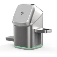 Mtp Products V23 3-i-1 Qi2 MagSafe-laddare för iPhone, Apple Watch, AirPods - Silver
