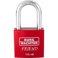 Burg wachter 39431 Hänglås 40.00 mm Ny låsning Röd Nyckel