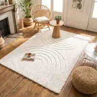 FRAAI Fluffig matta | Carvy Arches gräddvit hos Volero | 140x200 cm | Polyester | Symmetrisk | Rektangulär | Hög lugg