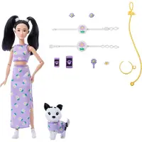 Barbie Matchande Asiatiska Outfits Med En Hunddocka