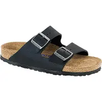 Birkenstock Arizona Oiled Nubuck Leather Soft Footbed Narrow Black