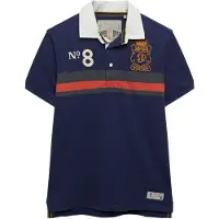 Superdry för män. M1110484A Rugby polotröja med dubbla emblem i marinblå (L), Casual, Bomull, Kort ärm, Marino