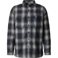 Superdry för män. M4010720A Rutig överskjorta i ull med foder i marinblå fleece (M), Casual, Polyester, Lång ärm, Marino