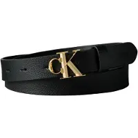 Calvin Klein Bälte 'Pebble Grain Monogram Buckle' svart