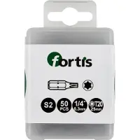 Fortis Skruvbitsats 4317784729079; 1/4''; T25; 25 mm; 50 st.