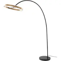 LUCANDE Båglampa Yekta , dimbar, Svart, Vardagsrum / matsal, Metall, Design, Golvlampa