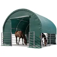 TOOLPORT Vindskydd 4x4m, PVC duk, mörkgrön, förankring expanderbultar