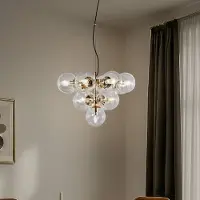 Domiluce Glas pendellampa Zumba , dimbar, Mässing / guld, Vardagsrum / matsal, Metall, Modern, Pendellampa