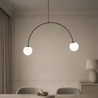 Domiluce Glas pendellampa Nova , dimbar, Svart, Vardagsrum / matsal, Metall, Modern, Pendellampa