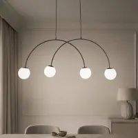 Domiluce Glas pendellampa Nova , dimbar, Svart, Vardagsrum / matsal, Metall, Modern, Pendellampa