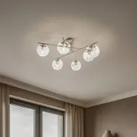 Domiluce Taklampa Zoe , dimbar, Creme / bärnsten, Vardagsrum / matsal, Metall, Taklampa