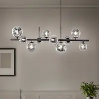 Domiluce Glas pendellampa Rumba , dimbar, Svart, Vardagsrum / matsal, Metall, Modern, Pendellampa
