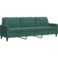 vidaXL 3-sitssoffa mörkgrön 210 cm sammet