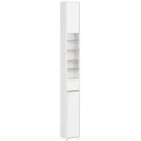 SoBuy Smalt Badrumsskåp Vit/Natur 180 cm