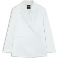 BOSS Relaxed-fit blazer in sateen with concealed closure