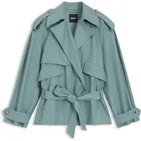 BOSS Relaxed-fit jacket in fluid twill
