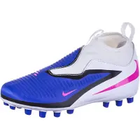 Nike Phantom 6 Academy High Cut AG Attack - Blå/Pink Blast/Vit Barn - Konstgräs (AG), storlek 36½