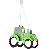 Elobra Barnrum pendellampa Traktor, dimbar, Grön, Barnrum, Trä, Pendellampa