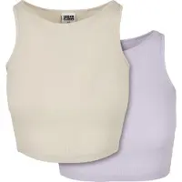 Urban Classics Cropped Rib Ärmlös Topp 2 Enheter