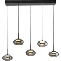 Schöner Wohnen Glas pendellampa Sia, dimbar, Aluminium / grå / zink, Vardagsrum / matsal, Glas, Modern, Pendellampa