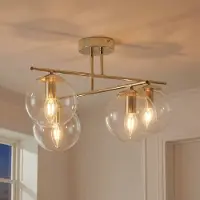 Domiluce Taklampa Zoe , dimbar, Mässing / guld, Vardagsrum / matsal, Metall, Taklampa