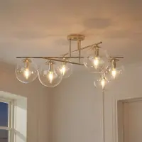 Domiluce Taklampa Zoe , dimbar, Mässing / guld, Vardagsrum / matsal, Metall, Taklampa