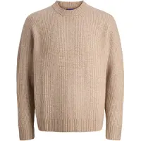Jack & Jones Tröja York Ollie Stickad Rundhals Beige