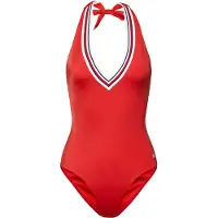 Tommy Hilfiger Global Stripe Plunge Halterneck Swimsuit