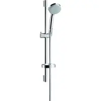 Hansgrohe Croma 100 Vario duschset med 650 mm duschstång, Ø100 mm handdusch med 4 sprayfunktioner och 1,6 meter duschslang