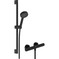 Hansgrohe Activera Select S duschset 95 2jet EcoSmart m/Ecostat Fine & duschstång 65 cm matt svart