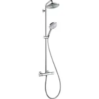 Hansgrohe Raindance Select S240 1Jet duschsystem, termostat för väggmontage, horisontell Ø460mm duscharm, Ø120mm handdusch och Ø240mm huvuddusch