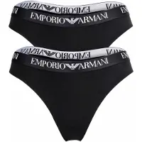 Emporio Armani för kvinnor. EW000402_AF13033 Set om 2 stringtrosor Essential Cotton svart (L), Hemkläder, Bomull