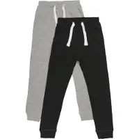 Minymo Sweatpants - 2-pack - Svart/Gråmelerad - - 2 år (92) - Sweatpants