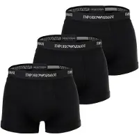 Emporio Armani för män. EM000259_AF14132 Set 3 Boxershorts i elastisk bomullstrikå Essential svart (S), Hemkläder