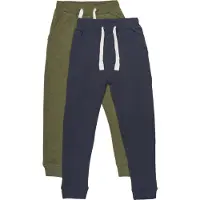 Minymo Sweatpants - 2-pack - Dark Olive - - 2 år (92) - Sweatpants