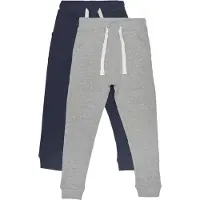 Minymo Sweatpants - 2-pack - Marinblå/Grå - - 4 år (104) - Sweatpants