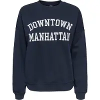JDY Sweatshirt 'JDYMESA' nattblå / vit