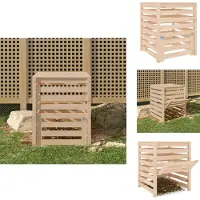 vidaXL Kompostlåda 63,5x63,5x77,5 cm massiv furu