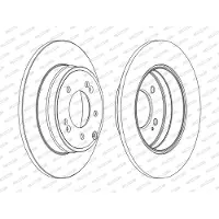 FERODO Bromsskivor DDF1787C bak, full, 2 Stycke