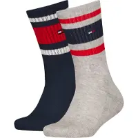 Tommy Hilfiger Strumpor - 2-pack - Marinblå/Gråmelerad m. Logo R - - 31/34 - Strumpor