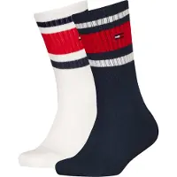 Tommy Hilfiger Strumpor - 2-pack - Marinblå/Vit m. Logo Ränder - - 35/38 - Strumpor