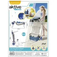 Aktive 62683 Hopfällbar Strandvagn Med Stora Hjul 47x75x104 Cm