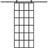 vidaXL Skjutdörr med beslagset ESG glas och aluminium 90x205 cm