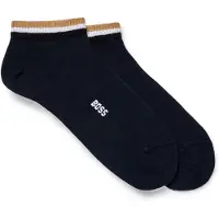 BOSS Two-pack of ankle socks with signature-stripe cuffs