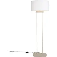 QAZQA Beige golvlampa med oval lampskärm i linnevit 50 cm - Thijmen