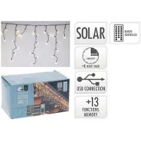 Koopman International Koopman ljusslinga med solcellslampor, 240 LED, kallvitt