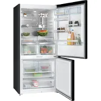 Bosch Serie | 8 KGP86AXB0N - Kylskåp/frys - bottenfrysskåp - Wi-Fi - bredd: 86 cm - djup: 81 cm - höjd: 186 cm - 621 liter - Klass B - borstad svart stål