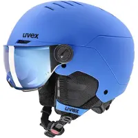 Uvex Rocket JR Visor, Skidhjälm med visir, Junior, Blå